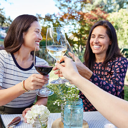 People enjoying wine