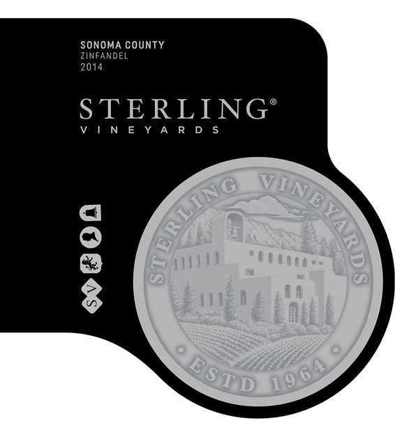 2014 Sterling Vineyards Sonoma County Zinfandel Front Label