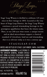 2018 Stags' Leap 125th Anniversary Petite Sirah Magnum Back Label, image 3