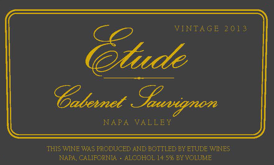 Etude 2013 Napa Valley Cabernet Sauvignon Front Label