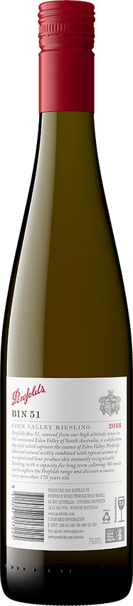 2018 Penfolds Bin 51 Riesling Back