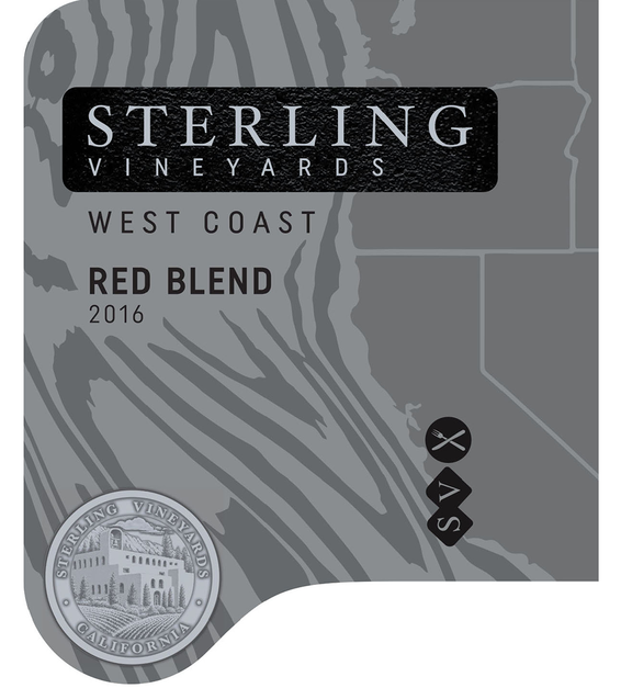 2016 Sterling Vineyards Vintner's Collection California West Coast Red Blend Front Label