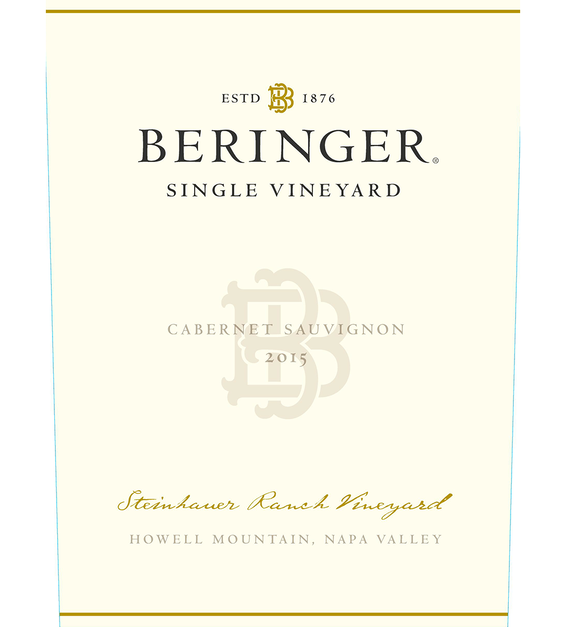 2015 Beringer Steinhauer Ranch Howell Mountain Cabernet Sauvignon Front Label