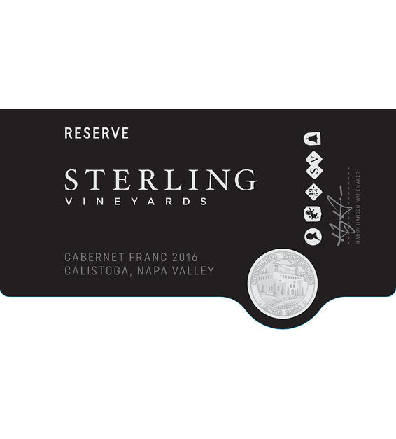 2016 Sterling Vineyards Reserve Calistoga Cabernet Franc Front Label
