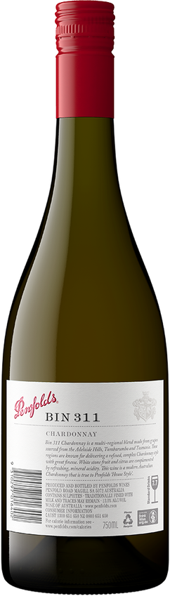 2018 Penfolds Bin 311 South Australia Chardonnay Back